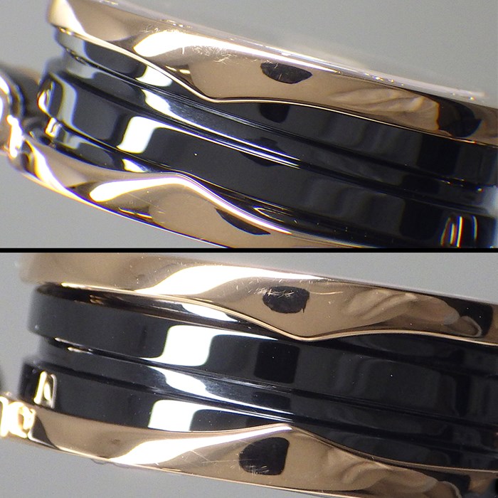 ブルガリ BVLGARI 腕時計 B.zero1 ビーゼロワン 102175/BZP23SG バングル 12ポイント ダイヤインデックス ブラック文字盤 ロゴベゼル K18PG ブラック セラミック クオーツアナログ 【中古】