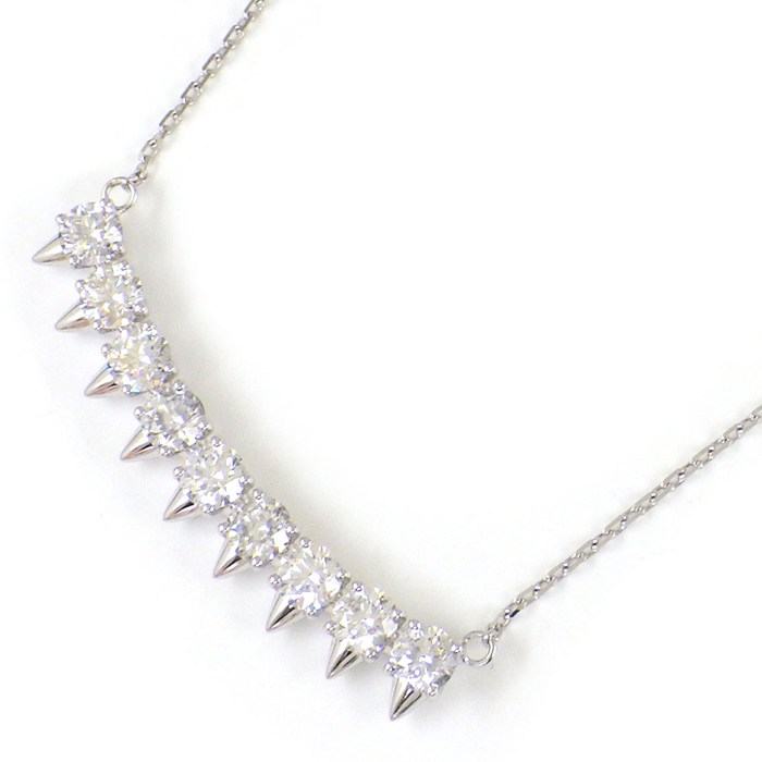 タサキ 田崎真珠 TASAKI ネックレス デインジャー PID-17143 9ポイント ダイヤモンド 計1.08ct K18WG 【中古】