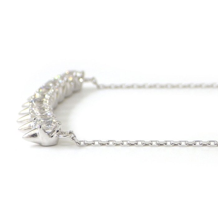 タサキ 田崎真珠 TASAKI ネックレス デインジャー PID-17143 9ポイント ダイヤモンド 計1.08ct K18WG 【中古】
