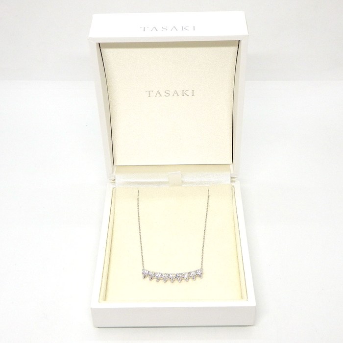 タサキ 田崎真珠 TASAKI ネックレス デインジャー PID-17143 9ポイント ダイヤモンド 計1.08ct K18WG 【中古】