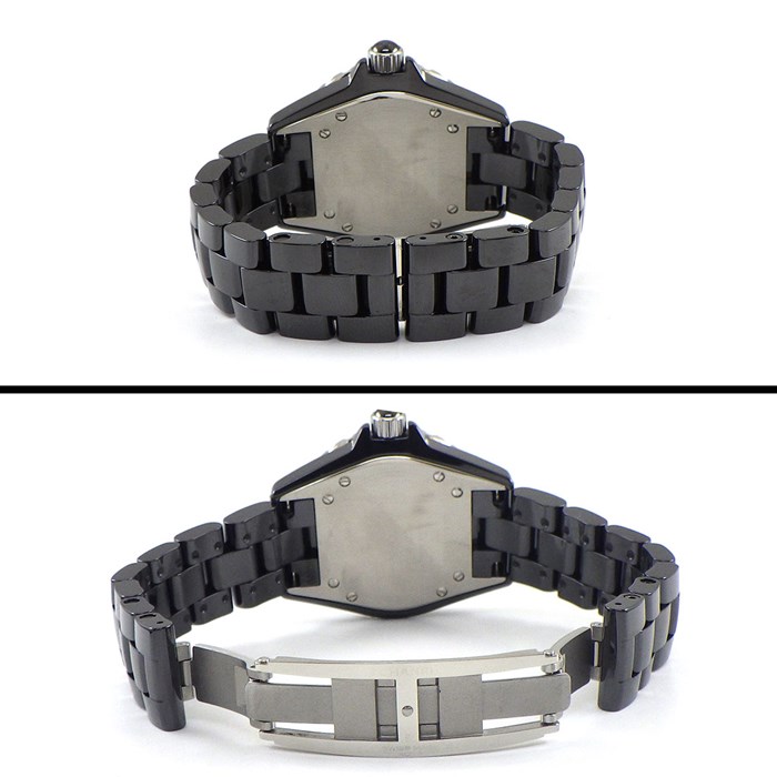 シャネル CHANEL 腕時計 J12 H1416 デイト カレンダー 回転式ベゼル パヴェ ブラックダイヤモンド ベゼル ブラック文字盤 黒 SS ブラック セラミック クオーツアナログ 【中古】 シャネル CHANEL 腕時計 J12 H1416 デイト カレンダー 回転式ベゼル