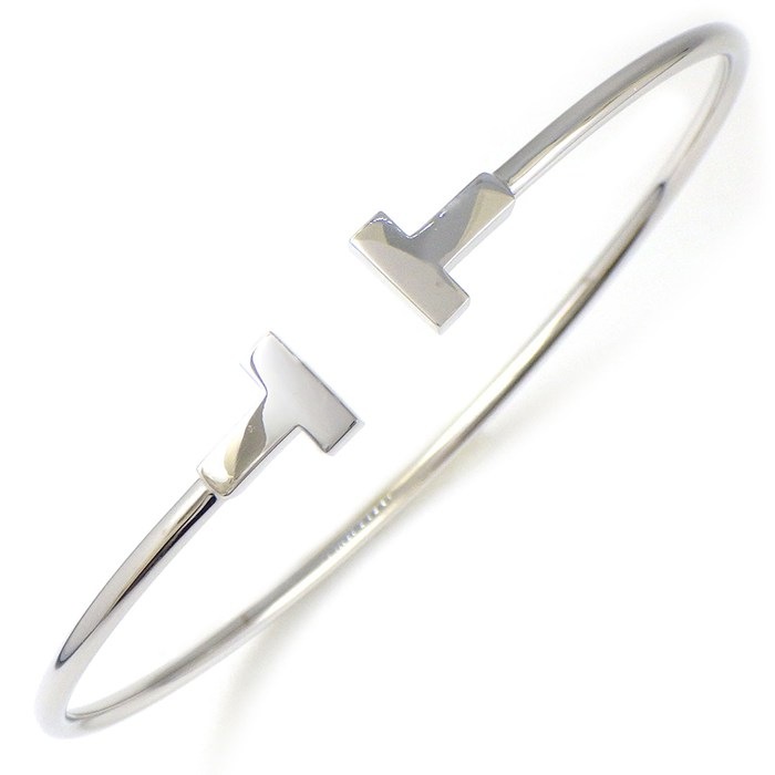ティファニー Tiffany & Co. バングル T ワイヤー ナロー 60010773 K18WG / #M 【中古】