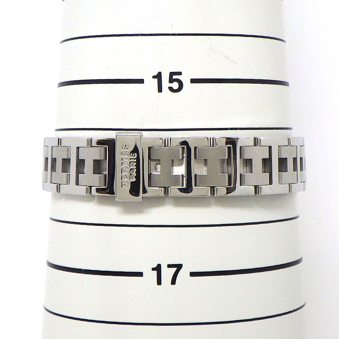 エルメス HERMES 腕時計 クリッパー CL4.210 ブルー文字盤 デイト SS クオーツアナログ 【箱・保付き】 【中古】