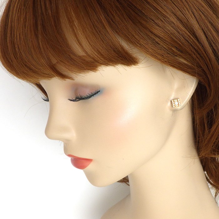 ダミアーニ DAMIANI ピアス ベルエポック スクエア ダイヤモンド K18PG K18WG 【中古】