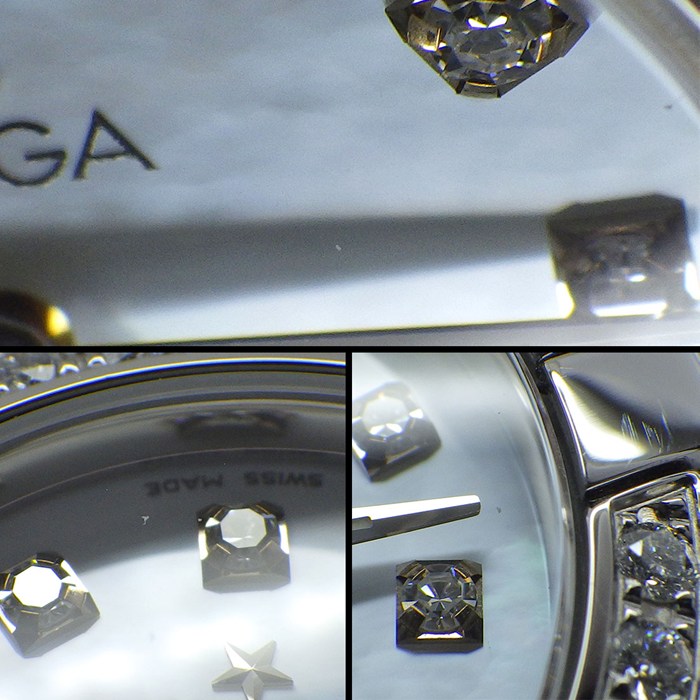 オメガ OMEGA 腕時計 コンステレーション ダブルイーグル 1589.75.00 ダイヤベゼル 12ポイント ダイヤインデックス ホワイト マザーオブパール文字盤 SS クオーツアナログ 【箱・保付き】 【中古】