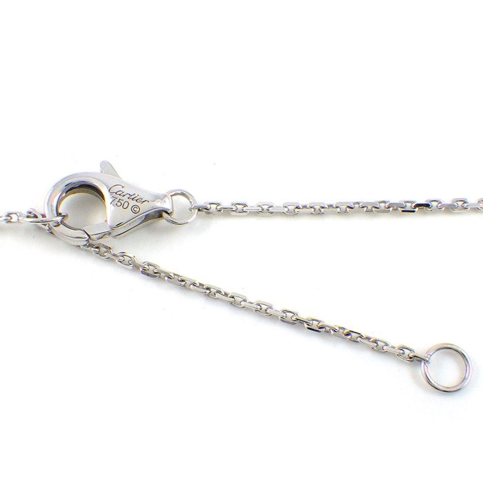 カルティエ Cartier ネックレス トリニティ トリプル サークル ダイヤモンド K18WG PD950 ブラック セラミック 【中古】