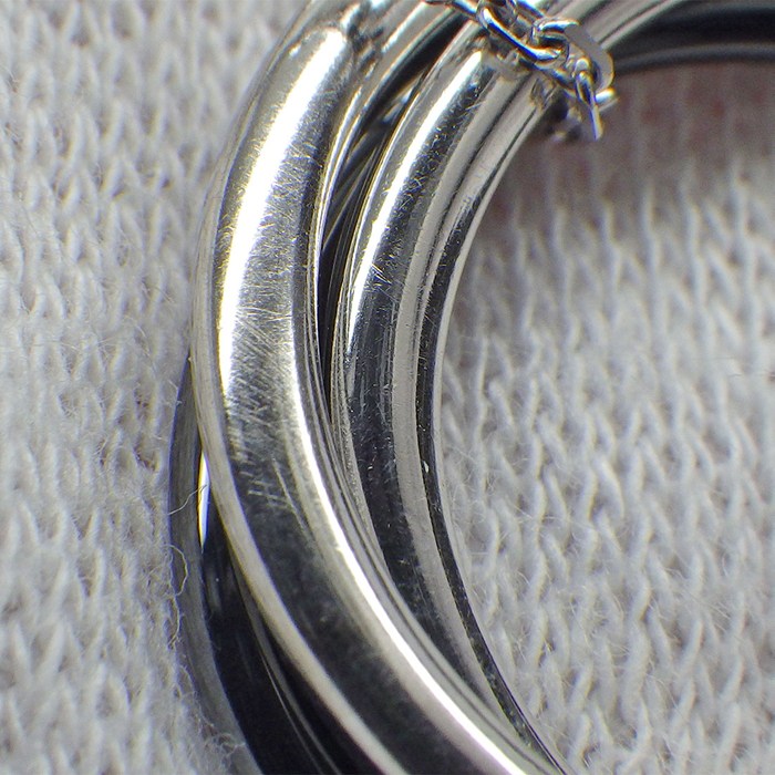 カルティエ Cartier ネックレス トリニティ トリプル サークル ダイヤモンド K18WG PD950 ブラック セラミック 【中古】