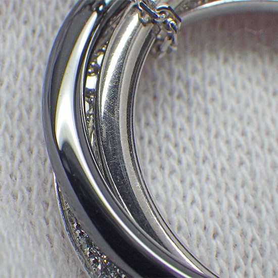 カルティエ Cartier ネックレス トリニティ トリプル サークル ダイヤモンド K18WG PD950 ブラック セラミック 【中古】