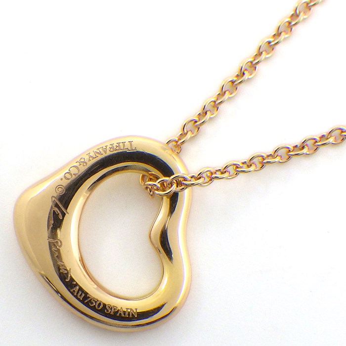 ティファニー Tiffany & Co. ネックレス オープン ハート 68113660 3ポイント ダイヤモンド 0.01ct K18PG 【中古】