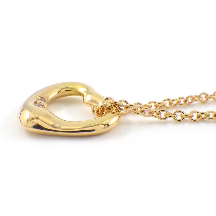 ティファニー Tiffany & Co. ネックレス オープン ハート 68113660 3ポイント ダイヤモンド 0.01ct K18PG 【中古】