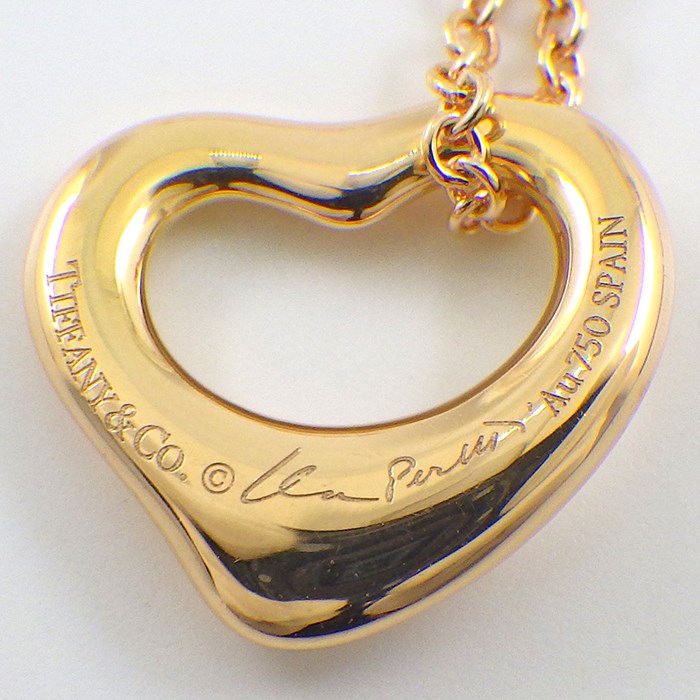 ティファニー Tiffany & Co. ネックレス オープン ハート 68113660 3ポイント ダイヤモンド 0.01ct K18PG 【中古】