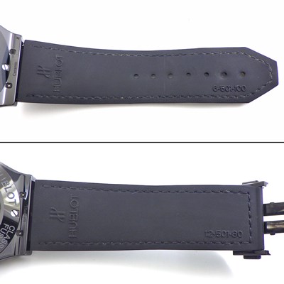 ウブロ Hublot 腕時計 クラシック フュージョン ブラックマジック 45mm 511.CM.1171.RX デイト 裏スケ ビス ブラック文字盤 黒 サテン仕上げ セラミック チタン SS アリゲーターレザー&ラバーベルト 自動巻き 【中古】
