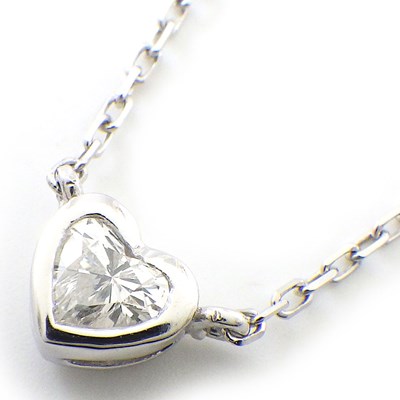 ポンテヴェキオ Ponte Vecchio ネックレス 1ポイント ハートシェイプ ダイヤモンド 0.15ct K18WG 【中古】