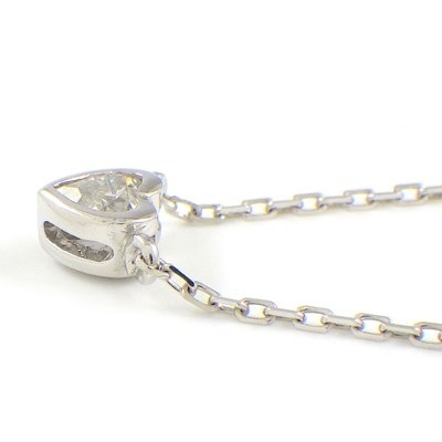 ポンテヴェキオ Ponte Vecchio ネックレス 1ポイント ハートシェイプ ダイヤモンド 0.15ct K18WG 【中古】