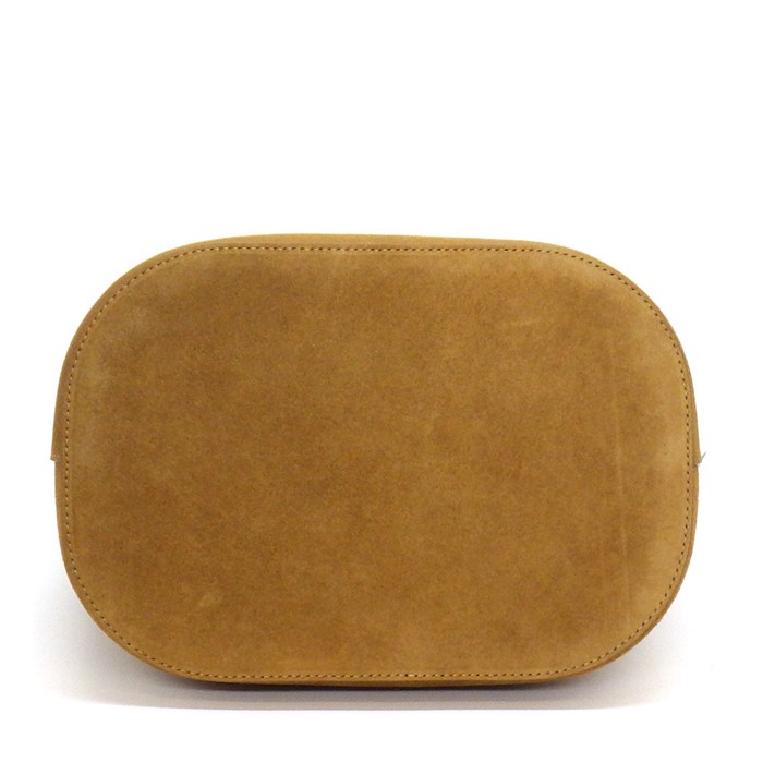 セリーヌ CELINE ハンドバッグ トリオンフ ミディアム バケット ルイーズ 116613 タバコ スウェードレザー クリーム シアリング 【中古】