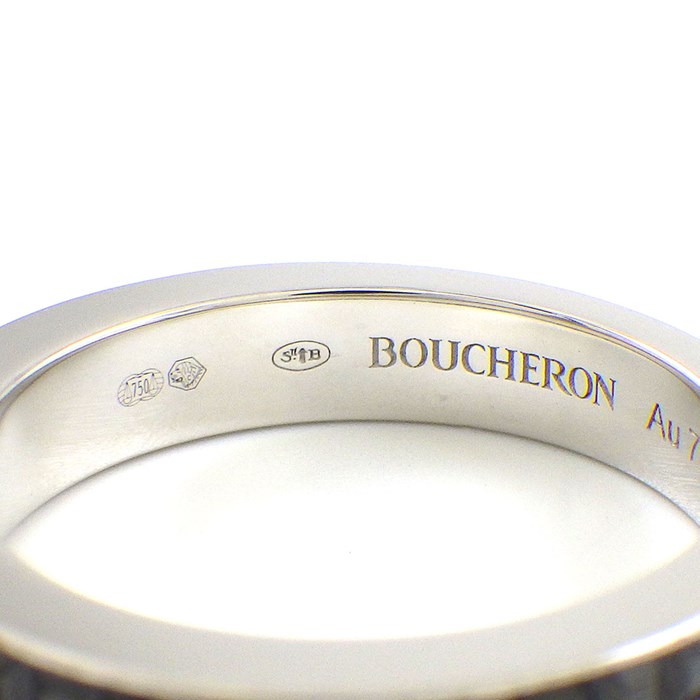ブシュロン BOUCHERON リング キャトル クラシック ソリテール 1ポイント ダイヤモンド 計0.23ct(D/VVS1/VG) K18WG ブラック PVD 黒 11号 / #51 【中古】