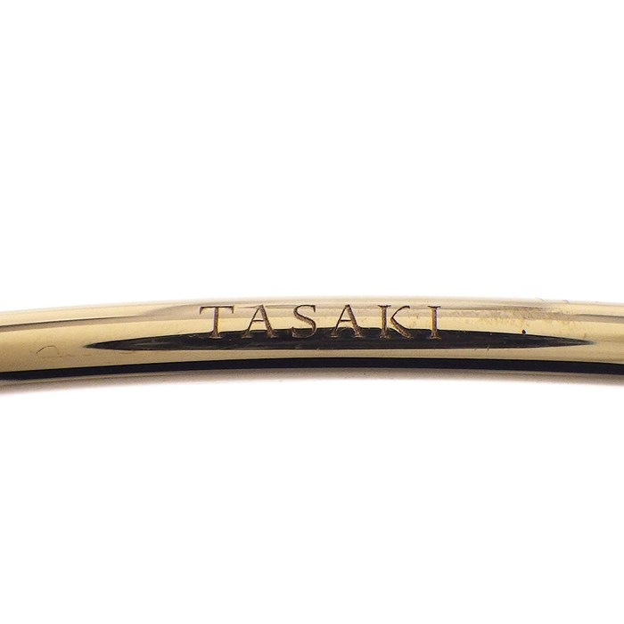 タサキ 田崎真珠 TASAKI バングル クーゲル BL-0702-18K SG リーフモチーフ オープン あこや パール 7.5mm珠 ダイヤモンド 計0.08ct K18PG 【中古】