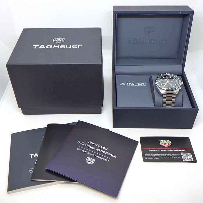 タグ・ホイヤー TAG Heuer 腕時計 フォーミュラ1 クロノグラフ CAZ201H.BA0876 デイト タキメーター スモールセコンド 夜光インデックス 夜光針 サンレイ グリーン文字盤 SS 自動巻き 【箱・保付き】 【中古】