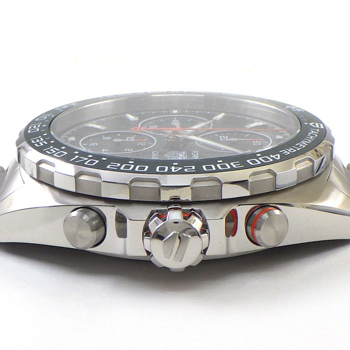 タグ・ホイヤー TAG Heuer 腕時計 フォーミュラ1 クロノグラフ CAZ201H.BA0876 デイト タキメーター スモールセコンド 夜光インデックス 夜光針 サンレイ グリーン文字盤 SS 自動巻き 【箱・保付き】 【中古】