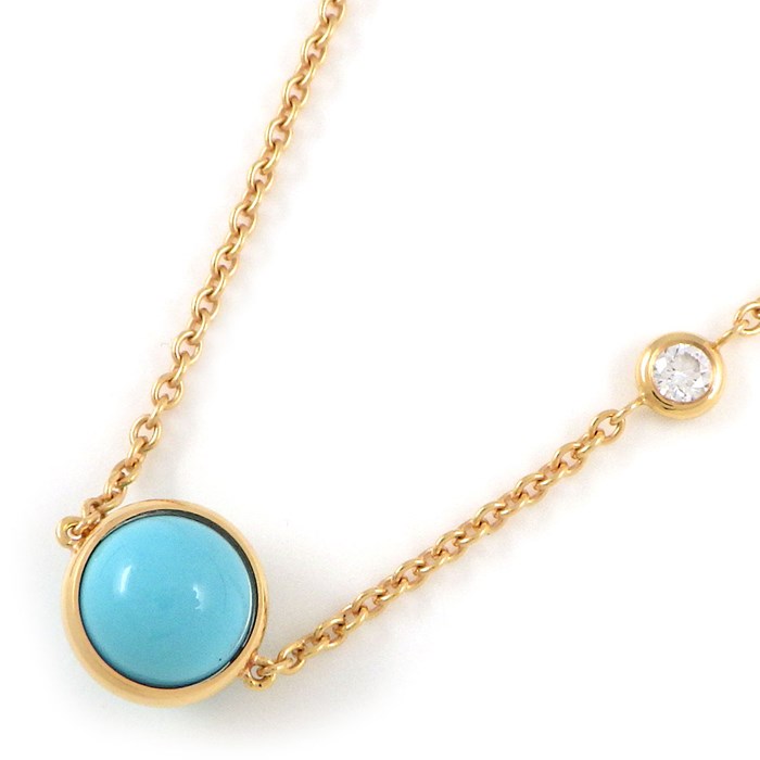 ピアジェ PIAGET ネックレス ポセション G33PB500 ターコイズ トルコ石 1ポイント ダイヤモンド K18PG 【箱・保付き】 【中古】