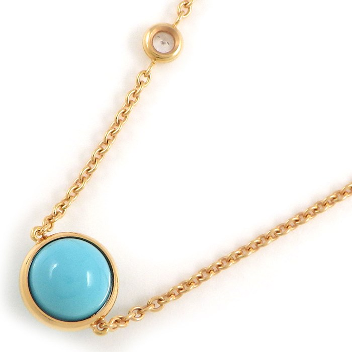 ピアジェ PIAGET ネックレス ポセション G33PB500 ターコイズ トルコ石 1ポイント ダイヤモンド K18PG 【箱・保付き】 【中古】