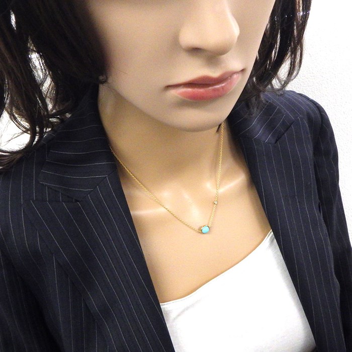 ピアジェ PIAGET ネックレス ポセション G33PB500 ターコイズ トルコ石 1ポイント ダイヤモンド K18PG 【箱・保付き】 【中古】