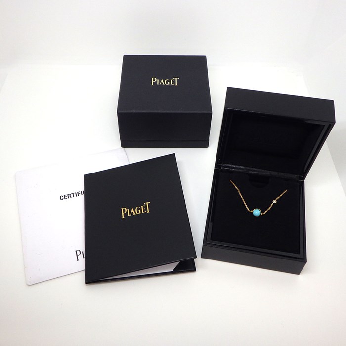 ピアジェ PIAGET ネックレス ポセション G33PB500 ターコイズ トルコ石 1ポイント ダイヤモンド K18PG 【箱・保付き】 【中古】