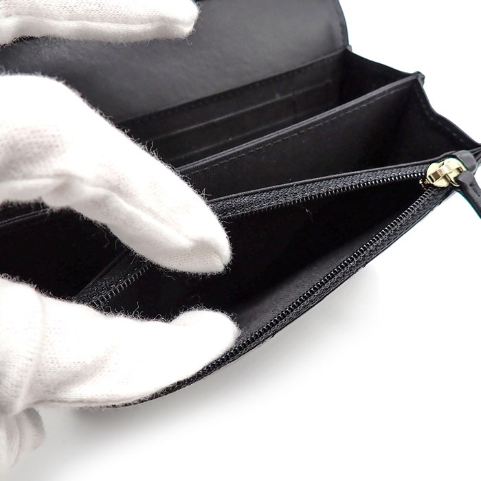 シャネル CHANEL ショルダーバッグ ショルダーウォレット ブラック ラムスキン イミテーションパール 【中古】