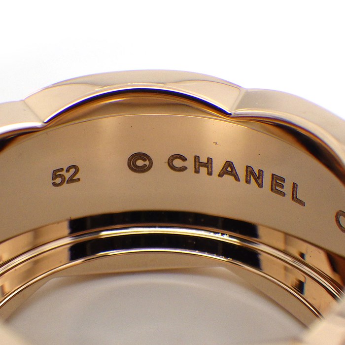 シャネル CHANEL リング ココクラッシュ ラージ J10818 マトラッセ キルティング ベージュゴールド K18BG(K18PG) 12号 / #52 【中古】