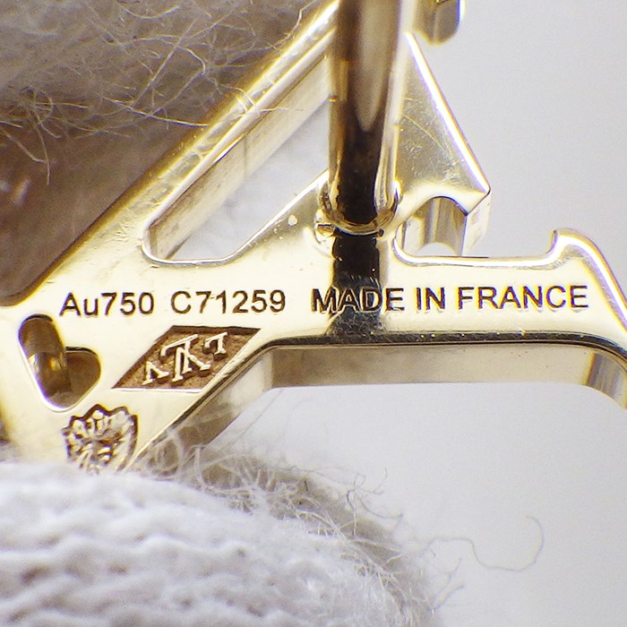 ルイ・ヴィトン LOUIS VUITTON ピアス ピュス イディール ブロッサム LV Q96495 モノグラム ロゴ モチーフ スウィング ドロップ 1ポイント ダイヤモンド 0.03ct K18YG ※片方のみ 【中古】