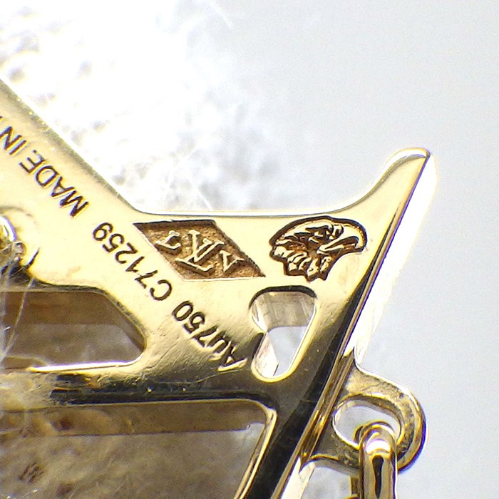 ルイ・ヴィトン LOUIS VUITTON ピアス ピュス イディール ブロッサム LV Q96495 モノグラム ロゴ モチーフ スウィング ドロップ 1ポイント ダイヤモンド 0.03ct K18YG ※片方のみ 【中古】