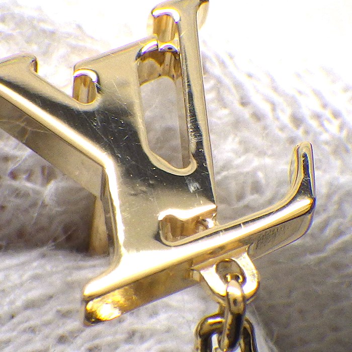 ルイ・ヴィトン LOUIS VUITTON ピアス ピュス イディール ブロッサム LV Q96495 モノグラム ロゴ モチーフ スウィング ドロップ 1ポイント ダイヤモンド 0.03ct K18YG ※片方のみ 【中古】