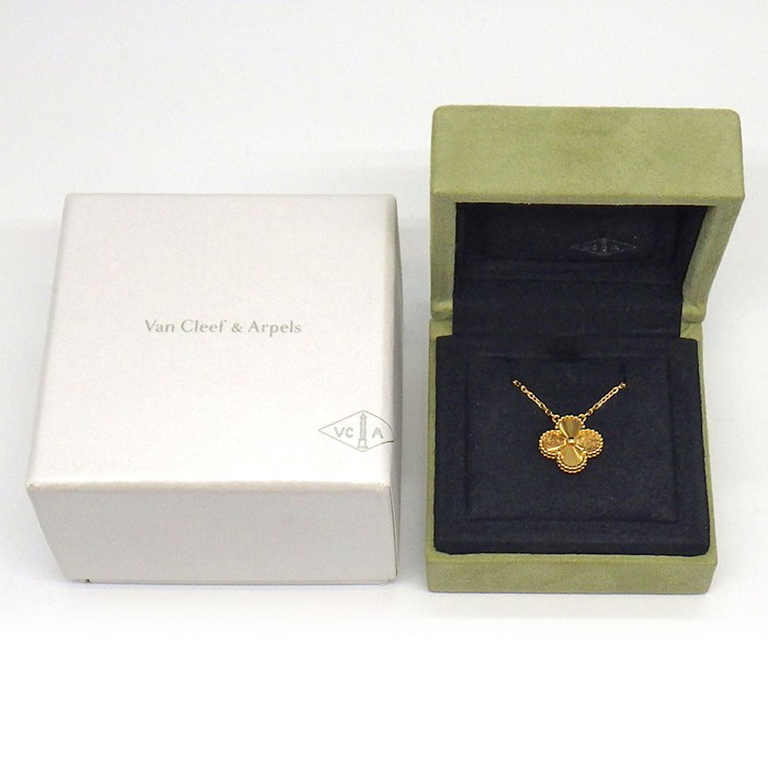 ヴァンクリーフ＆アーペル Van Cleef & Arpels ネックレス ヴィンテージ アルハンブラ VCARP4KL00 ギョーシェ K18YG 【中古】