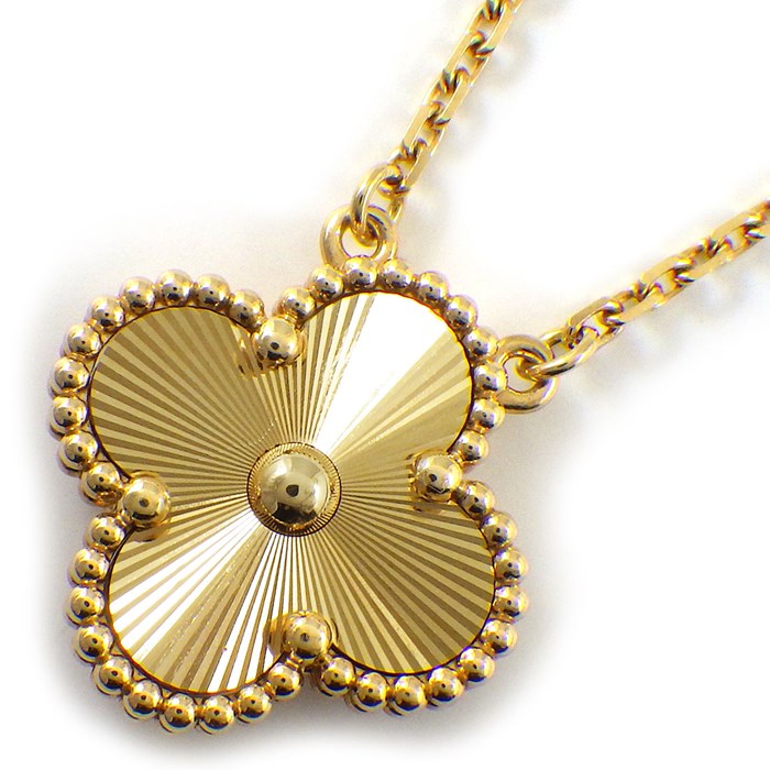 ヴァンクリーフ＆アーペル Van Cleef & Arpels ネックレス ヴィンテージ アルハンブラ VCARP4KL00 ギョーシェ K18YG 【中古】