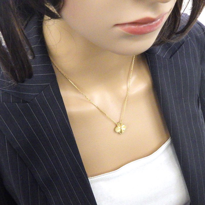 ヴァンクリーフ＆アーペル Van Cleef & Arpels ネックレス ヴィンテージ アルハンブラ VCARP4KL00 ギョーシェ K18YG 【中古】
