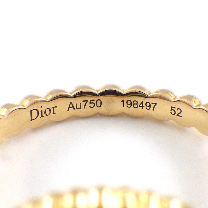 クリスチャンディオール Christian Dior リング ローズデヴァン フリップ ラウンド サークル スター オニキス 1ポイント ダイヤモンド K18PG 12号 / #52 【中古】