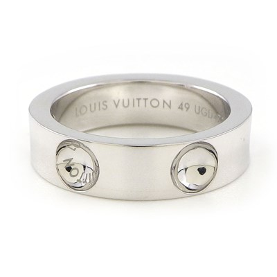 ルイ・ヴィトン LOUIS VUITTON リング プティットバーグ アンプラント ロゴ 1ポイント ダイヤモンド K18WG 9.5号 / #49 【中古】