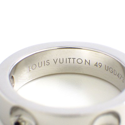 ルイ・ヴィトン LOUIS VUITTON リング プティットバーグ アンプラント ロゴ 1ポイント ダイヤモンド K18WG 9.5号 / #49 【中古】