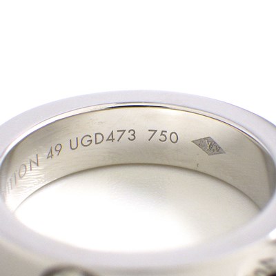 ルイ・ヴィトン LOUIS VUITTON リング プティットバーグ アンプラント ロゴ 1ポイント ダイヤモンド K18WG 9.5号 / #49 【中古】