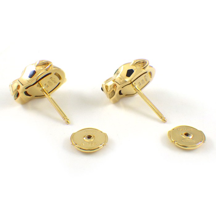 カルティエ Cartier ピアス パンテール B8301509 パンサーモチーフ ツァボライトガーネット オニキス ラッカー K18YG 【中古】