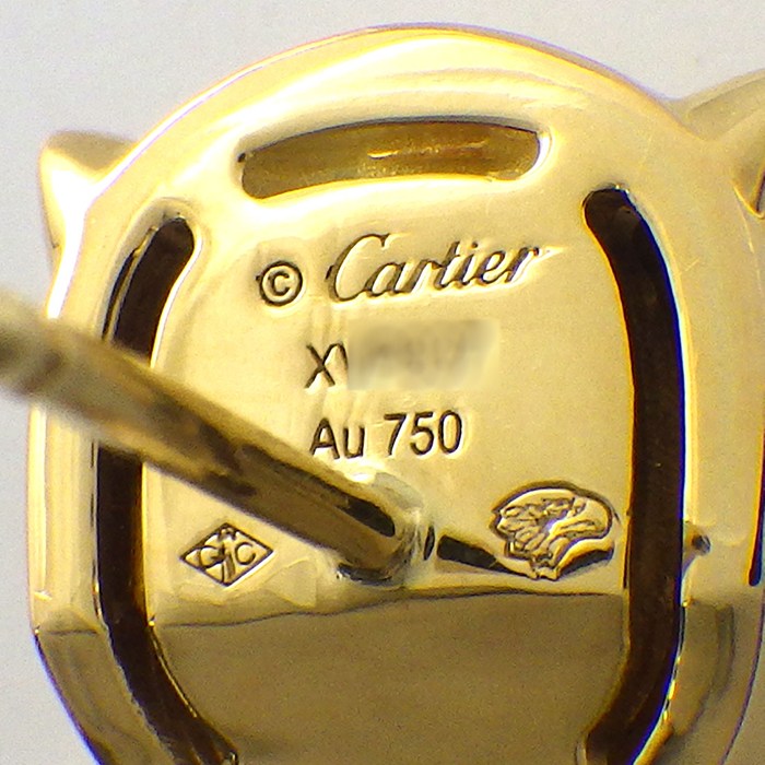 カルティエ Cartier ピアス パンテール B8301509 パンサーモチーフ ツァボライトガーネット オニキス ラッカー K18YG 【中古】