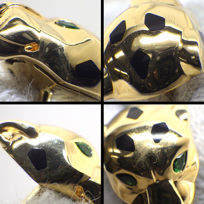 カルティエ Cartier ピアス パンテール B8301509 パンサーモチーフ ツァボライトガーネット オニキス ラッカー K18YG 【中古】