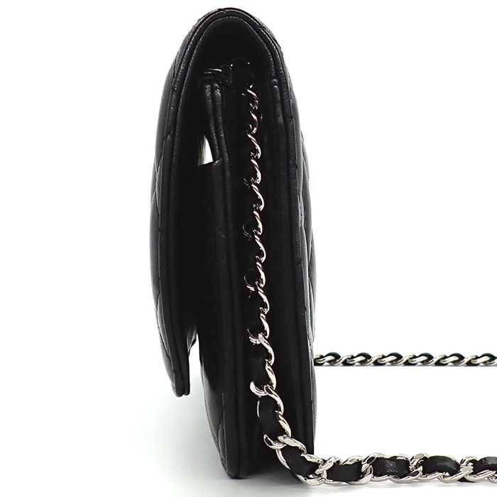 シャネル CHANEL ショルダーバッグ マトラッセ クラシック チェーンウォレット AP0250 2019年製 ブラック ボルドー ラムスキン 【中古】