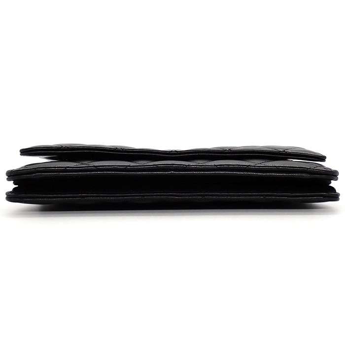 シャネル CHANEL ショルダーバッグ マトラッセ クラシック チェーンウォレット AP0250 2019年製 ブラック ボルドー ラムスキン 【中古】