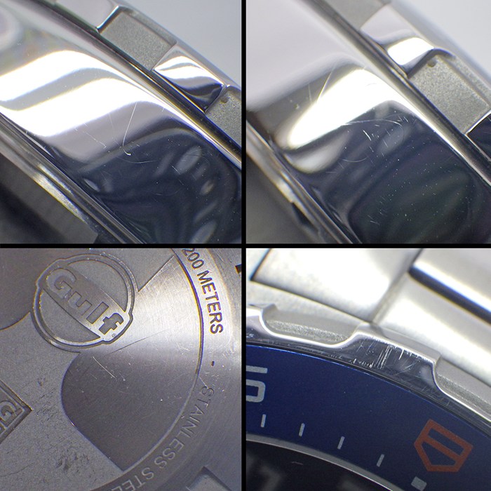 タグ・ホイヤー TAG Heuer 腕時計 フォーミュラ1 クロノグラフ ガルフ スペシャルエディション CAZ101AT.BA0842 デイト クロノグラフ 夜光インデックス 夜光針 サンレイ ブルー文字盤 SS クオーツアナログ 【箱・保付き】 【中古】