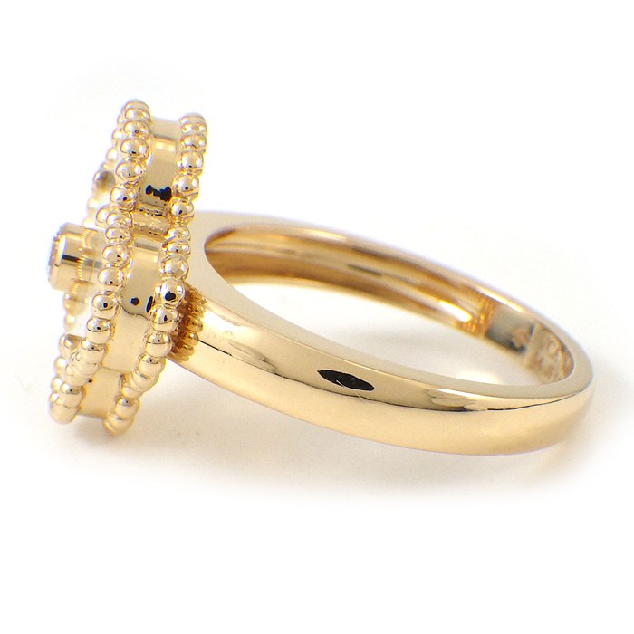 ヴァンクリーフ＆アーペル Van Cleef & Arpels リング ヴィンテージアルハンブラ VCARA41100 1ポイント ダイヤモンド 0.05ct ホワイト シェル K18YG 13.5号 / #54 【中古】
