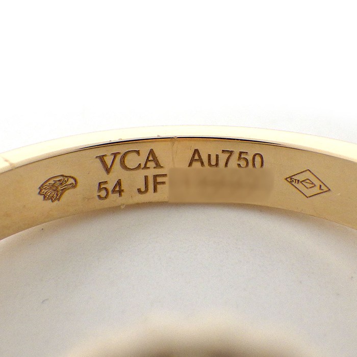 ヴァンクリーフ＆アーペル Van Cleef & Arpels リング ヴィンテージアルハンブラ VCARA41100 1ポイント ダイヤモンド 0.05ct ホワイト シェル K18YG 13.5号 / #54 【中古】