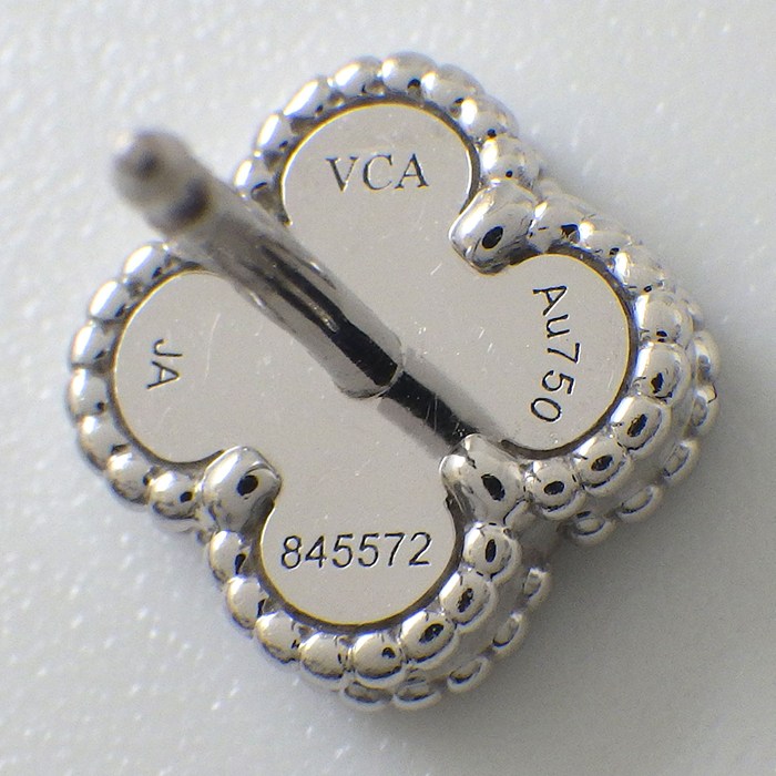 ヴァンクリーフ＆アーペル Van Cleef & Arpels ピアス スウィートアルハンブラ VCARG12000 ホワイト シェル K18WG 【中古】