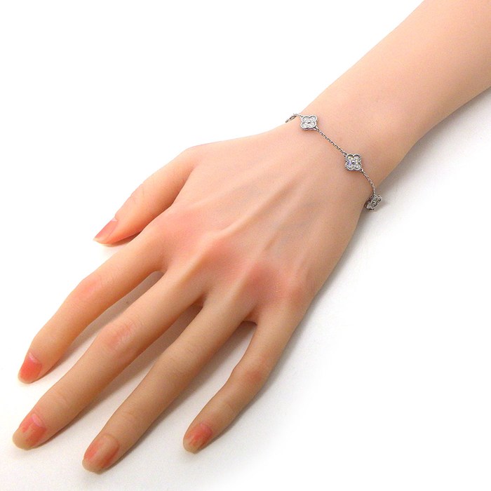 ヴァンクリーフ＆アーペル Van Cleef & Arpels ブレスレット スウィートアルハンブラ 6モチーフ VCARO85700 フルパヴェ 72ポイント ダイヤモンド 計0.48ct K18WG 【中古】