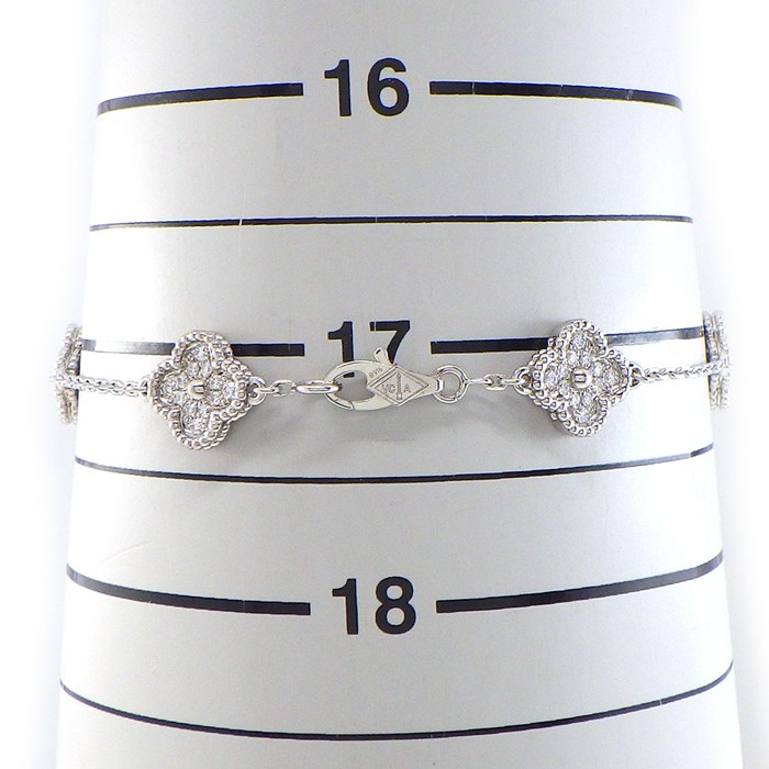 ヴァンクリーフ＆アーペル Van Cleef & Arpels ブレスレット スウィートアルハンブラ 6モチーフ VCARO85700 フルパヴェ 72ポイント ダイヤモンド 計0.48ct K18WG 【中古】